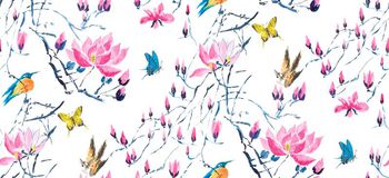 503283-原创浪漫写意花卉蝴蝶华亿平台