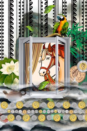 潮流时尚印花华亿平台图片