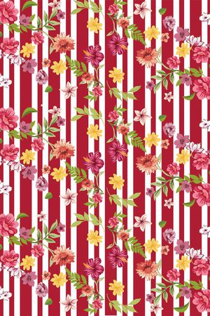 红白竖条纹印花华亿平台图片