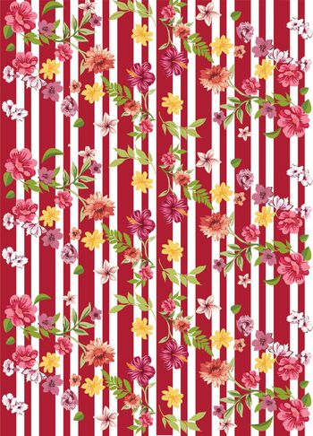 红白竖条纹印花华亿平台图片