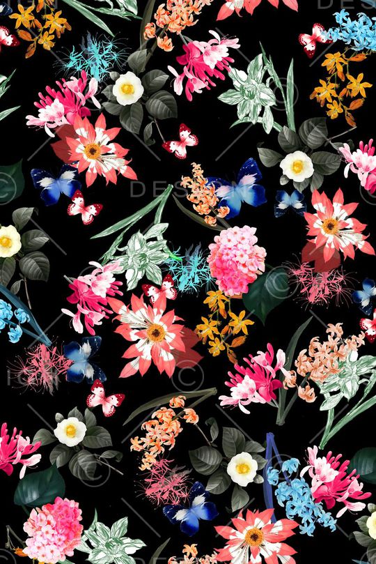 蝴蝶印花华亿平台图片