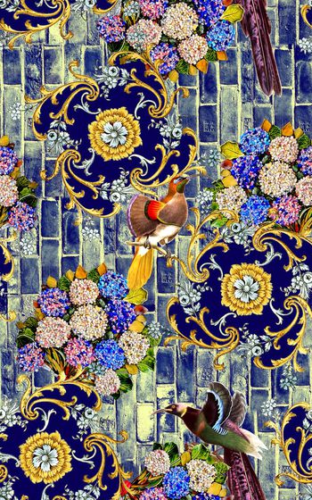 复古印花华亿平台图片