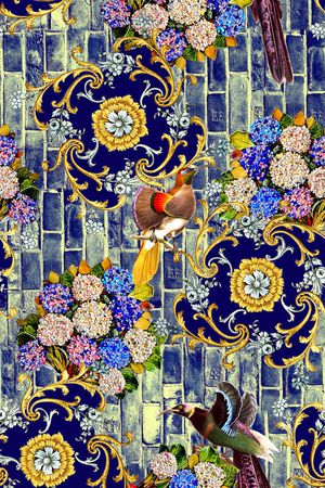 复古印花华亿平台图片