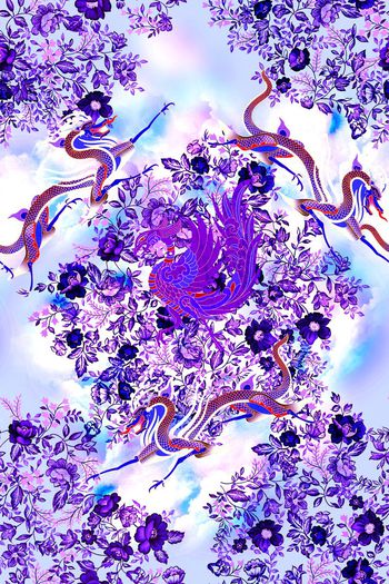 503706-中国风青花瓷龙凤图腾