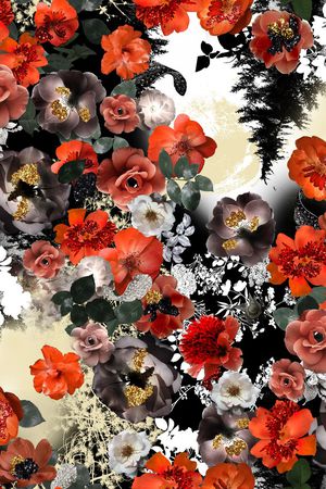 花卉印花华亿平台图片