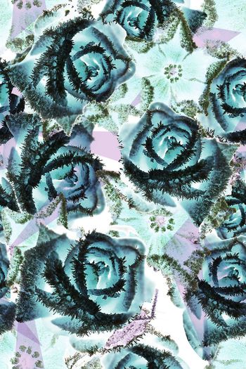 503819-抽象炫彩唯美花卉 女士长裙 夏装衬