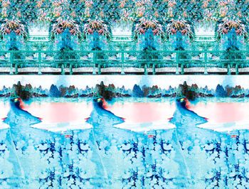 503972-原创花卉小桥河流抽象定位华亿平台