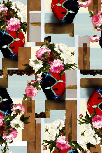 504112-休闲时尚 抽象  水彩 花卉 几何