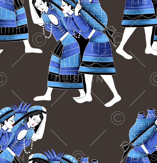 抽象人物印花华亿平台图片