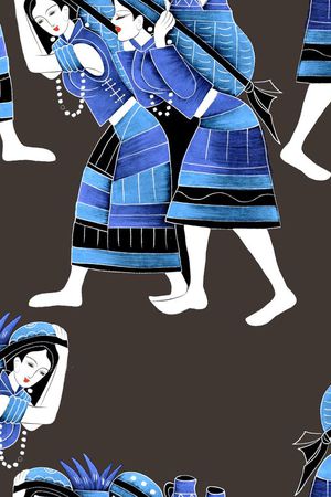 抽象人物印花华亿平台图片