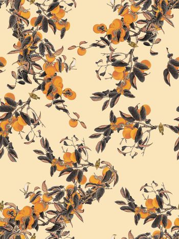 504258-数码中国雀鸟水果印花设计