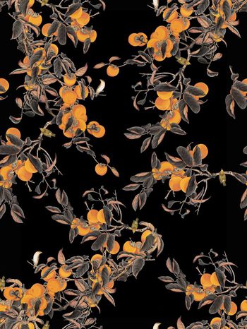 504260-数码中国雀鸟水果印花设计