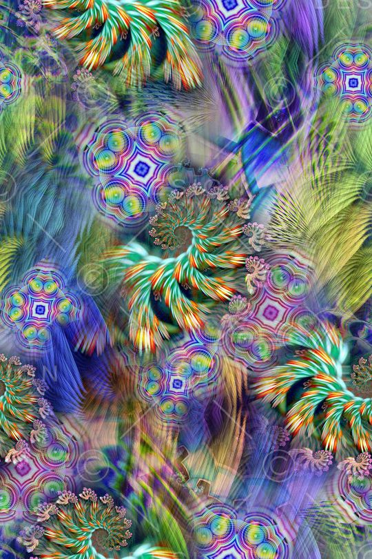 抽象花卉几何图形印花华亿平台图片