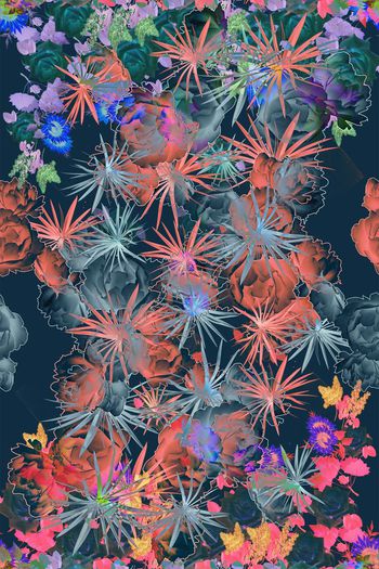 复古花卉印花华亿平台图片