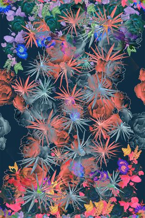 复古花卉印花华亿平台图片