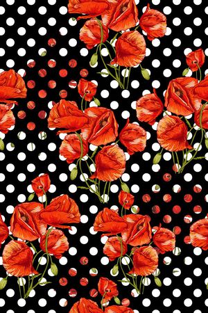 黑白波点印花华亿平台图片