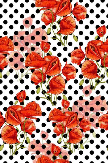 504522-波点花卉 两色