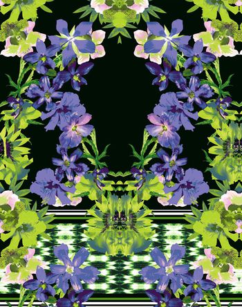 504563-时尚花卉定位面料华亿平台