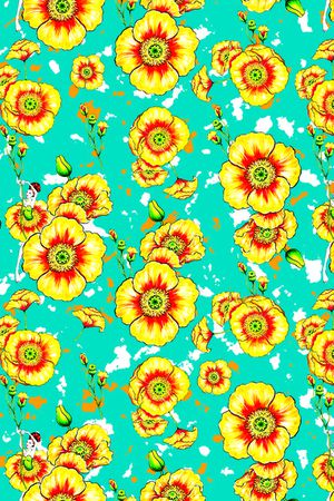 妖艳花朵印花华亿平台图片