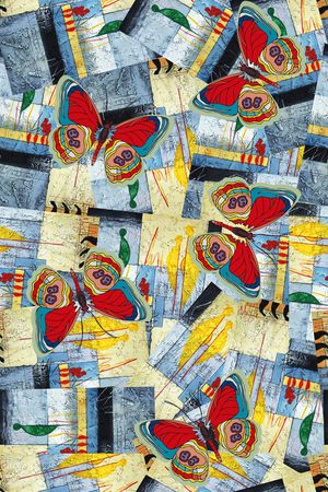 蝴蝶印花华亿平台图片