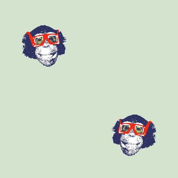 504784-男装衬衣2016猴年尚酷猴头眼镜花