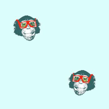 504785-男装衬衣2016猴年尚酷猴头眼镜花