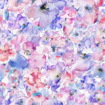 504850-水墨水彩花卉勾线勾勒花卉手绘效果油