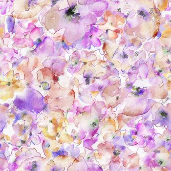 504851-水墨水彩花卉勾线勾勒花卉手绘效果油