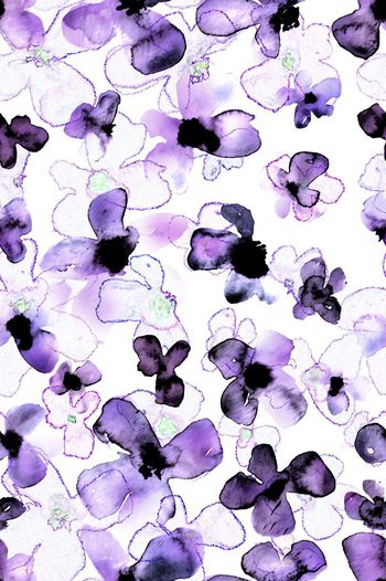 504915-艺术水彩花卉笔触油画棒效果组合女装