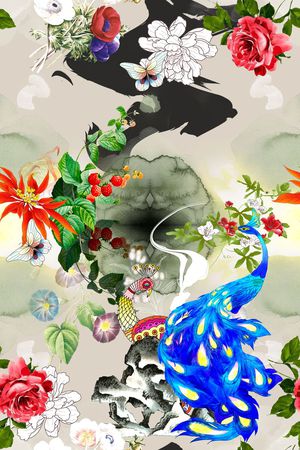 花卉印花华亿平台图片