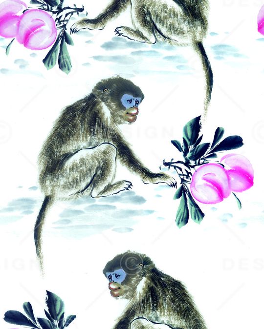 猴子印花华亿平台图片