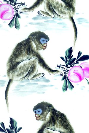 猴子印花华亿平台图片