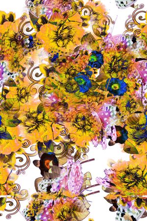 花卉组印花华亿平台图片