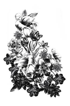 百合花束印花华亿平台图片