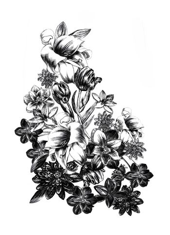 百合花束印花华亿平台图片