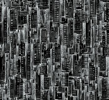 505644-潮流时尚抽象手绘城市建筑数码印花