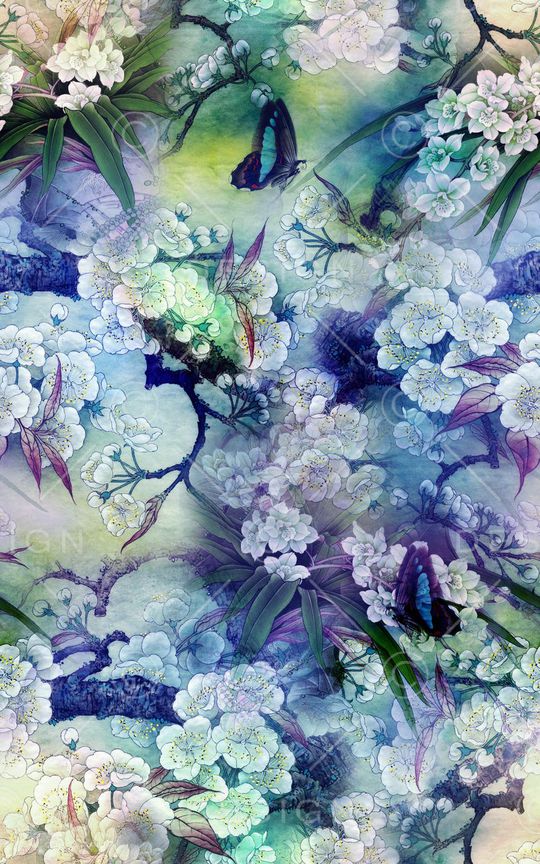 工笔画印花华亿平台图片