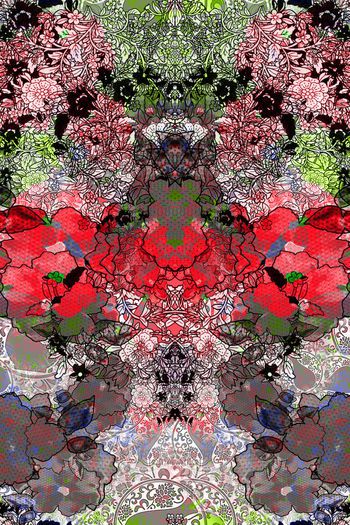 抽象魔幻色块肌理印花华亿平台图片