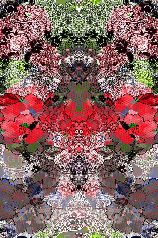 抽象魔幻色块肌理印花华亿平台图片