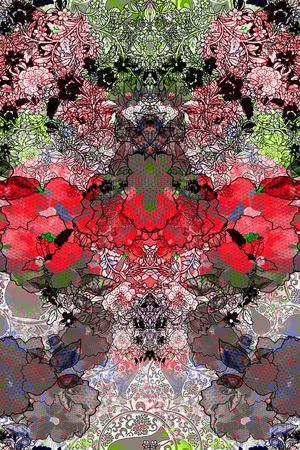 抽象魔幻色块肌理印花华亿平台图片