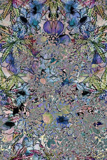 抽象魔幻色块肌理印花华亿平台图片