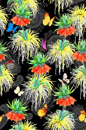 花卉印花华亿平台图片