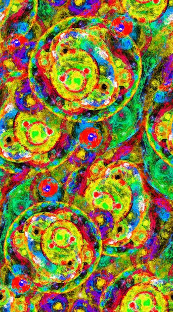 505915-创意 油画机理 抽象色彩 波点 圆