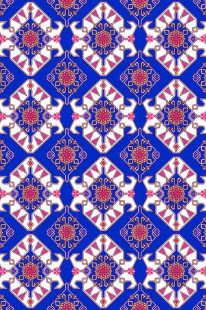 民族几何花印花华亿平台图片