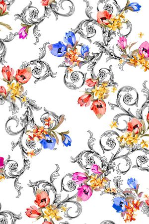 卷草纹印花华亿平台图片