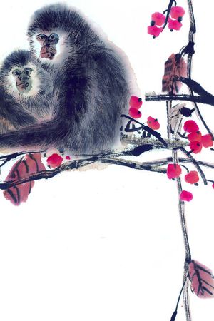 中国传统水墨印花华亿平台图片