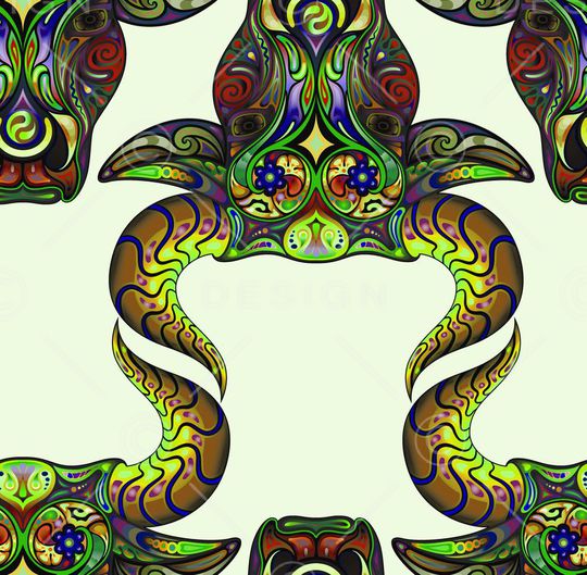 彩色几何色块印花华亿平台图片