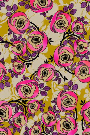 风格化花卉印花华亿平台图片