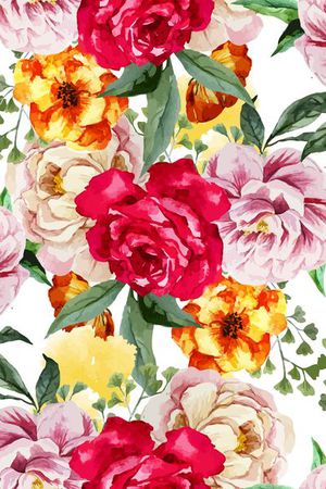 传统花卉印花华亿平台图片