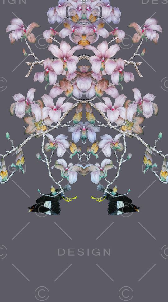 工笔画印花华亿平台图片